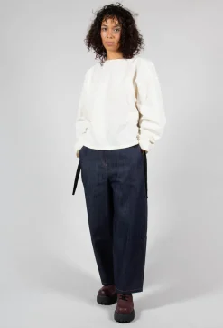 SOH Shirts & Blouses^Short Blouse with Ribbon Tie Neck in Ivory