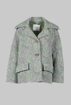 Beatrice B Coats^Short Coat with Large Collar in Grey