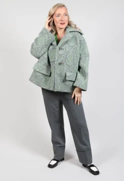 Beatrice B Coats^Short Coat with Large Collar in Grey