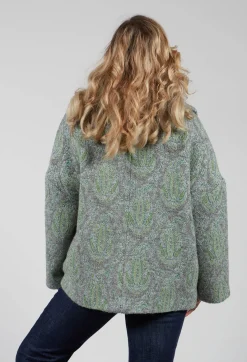 Beatrice B Coats^Short Coat with Large Collar in Grey