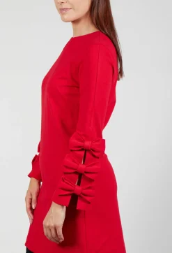 Mei Meij Dresses^Short Dress with Bow Feature Sleeves in Marlboro