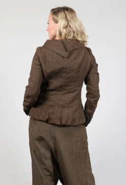 Rundholz Mainline Jackets^Short Open Neck Jacket in Espresso Check