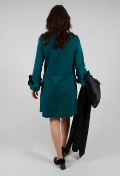 Mei Meij Dresses^Short Shift Dress with Embellished Sleeves in Ottanio