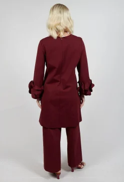Mei Meij Dresses^Short Shift Dress with Embellished Sleeves in Rumba