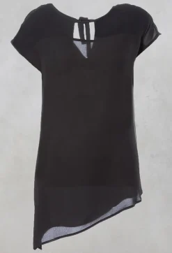 Beatrice B Shirts & Blouses^Short Sleeve Asymmetric Blouse in Black