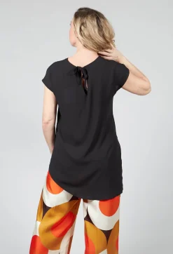 Beatrice B Shirts & Blouses^Short Sleeve Asymmetric Blouse in Black