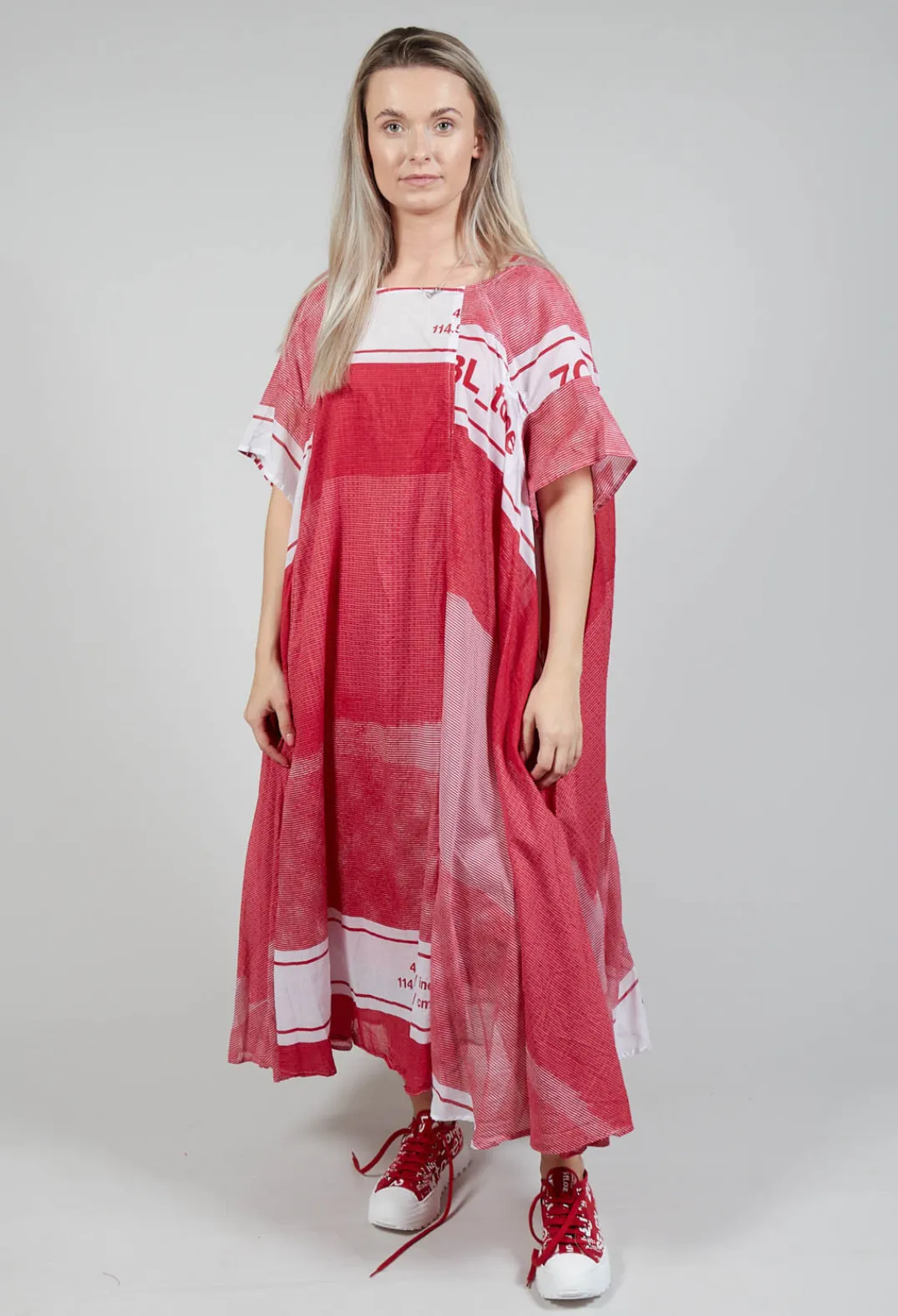 Rundholz Black Label Dresses^Short Sleeve Cotton Dress in Chili Print