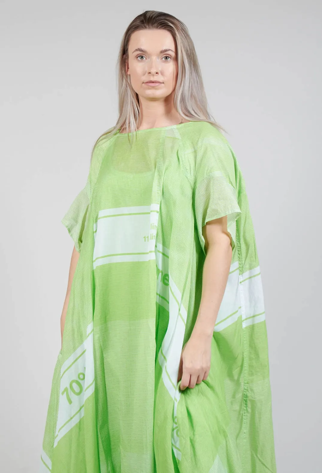 Rundholz Black Label Dresses^Short Sleeve Cotton Dress in Lime Print