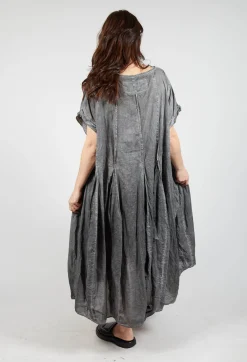 Rundholz Black Label Dresses^Short Sleeve Dress with Balloon Hem in Black Cloud