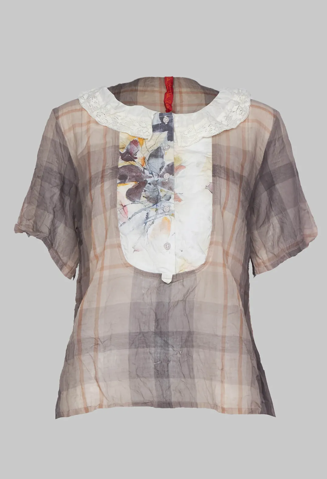 Ewa I Walla Shirts & Blouses^Short Sleeve Shirt with Check Print in Original