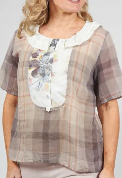 Ewa I Walla Shirts & Blouses^Short Sleeve Shirt with Check Print in Original
