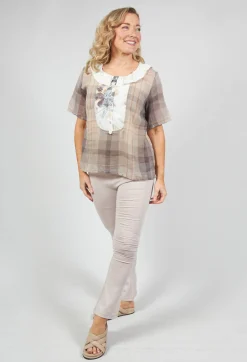 Ewa I Walla Shirts & Blouses^Short Sleeve Shirt with Check Print in Original