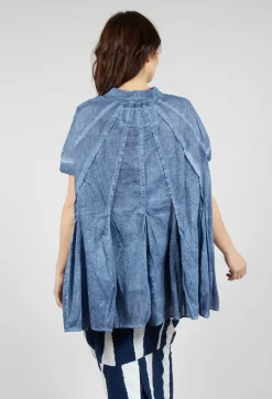 Rundholz Black Label Shirts & Blouses^Short Sleeve Tulip Shirt in Navy Cloud
