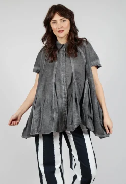 Rundholz Black Label Shirts & Blouses^Short Sleeve Tulip Shirt in Black Cloud