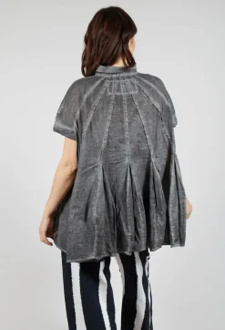 Rundholz Black Label Shirts & Blouses^Short Sleeve Tulip Shirt in Black Cloud