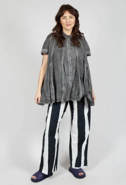 Rundholz Black Label Shirts & Blouses^Short Sleeve Tulip Shirt in Black Cloud