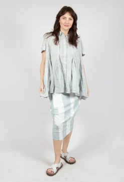 Rundholz Black Label Shirts & Blouses^Short Sleeve Tulip Shirt in Grey Cloud