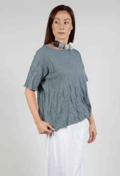 M J Watson Jumpers^Short Sleeved Jumper in Grey