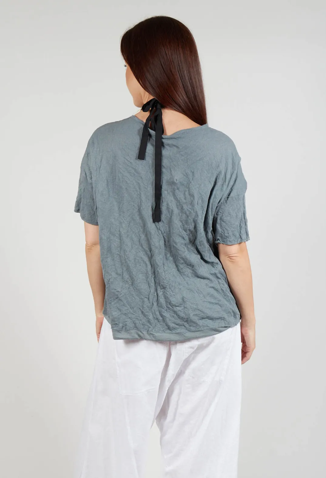 M J Watson Jumpers^Short Sleeved Jumper in Grey
