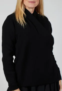 Mei Meij Jackets^Side Fasten Cardigan in Nero