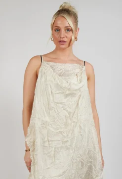 Rundholz Dip Dresses^Silk Asymmetrical Hem Dress in Eraser