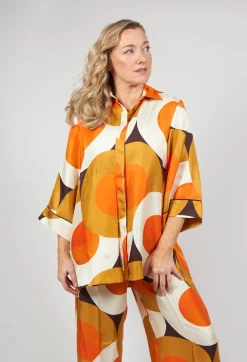 Beatrice B Shirts & Blouses^Silk Blouse in Circle Print