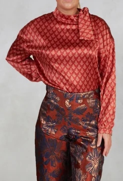 Niù Shirts & Blouses^Silk Bow Shirt in Vulcano