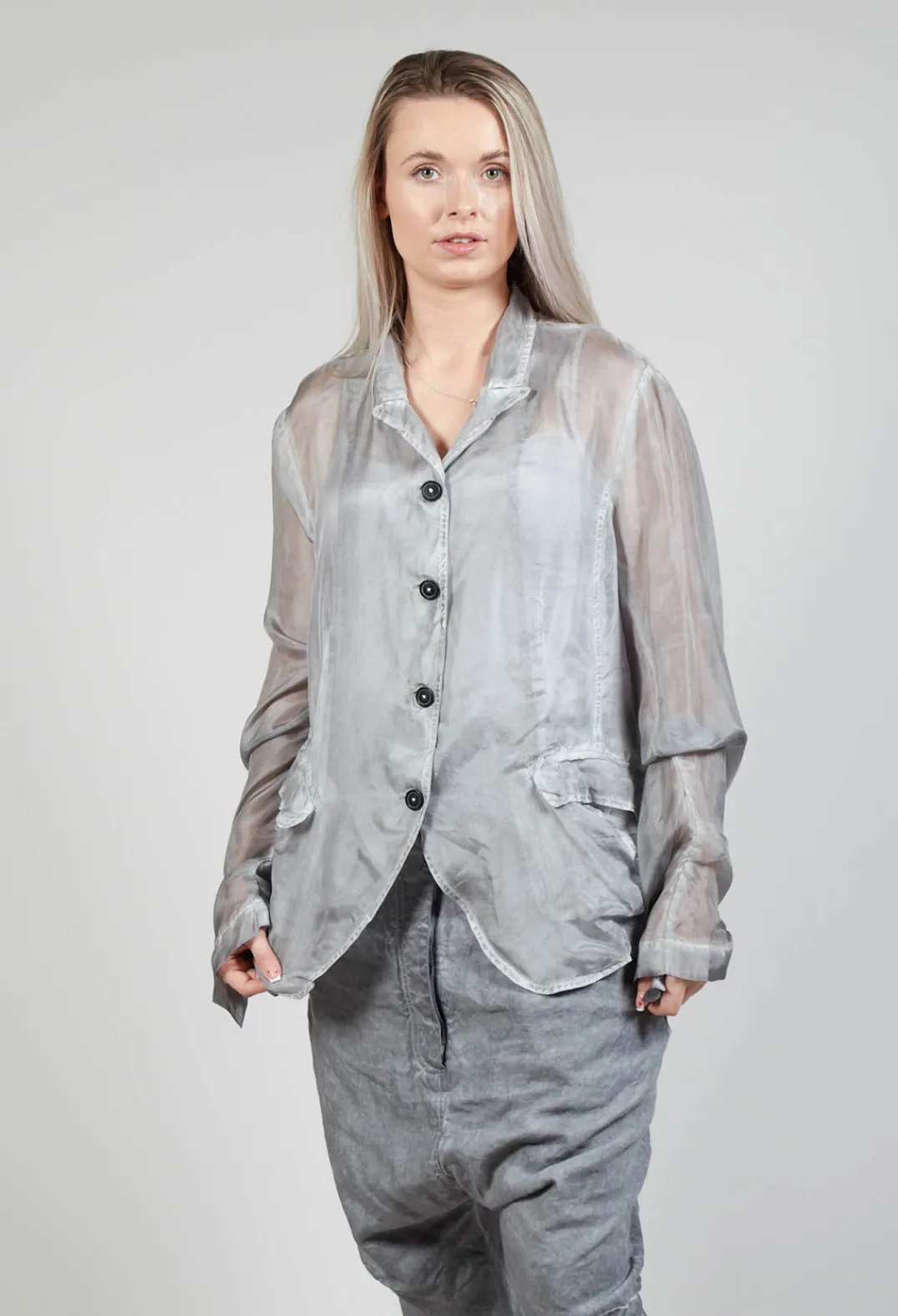 Rundholz Dip Jackets^Silk Crease Jacket in C.Coal 70% Cloud
