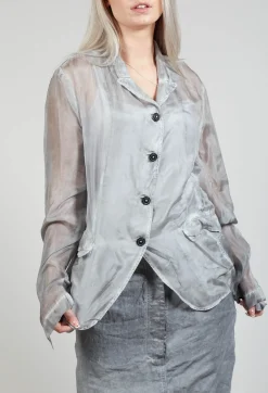 Rundholz Dip Jackets^Silk Crease Jacket in C.Coal 70% Cloud