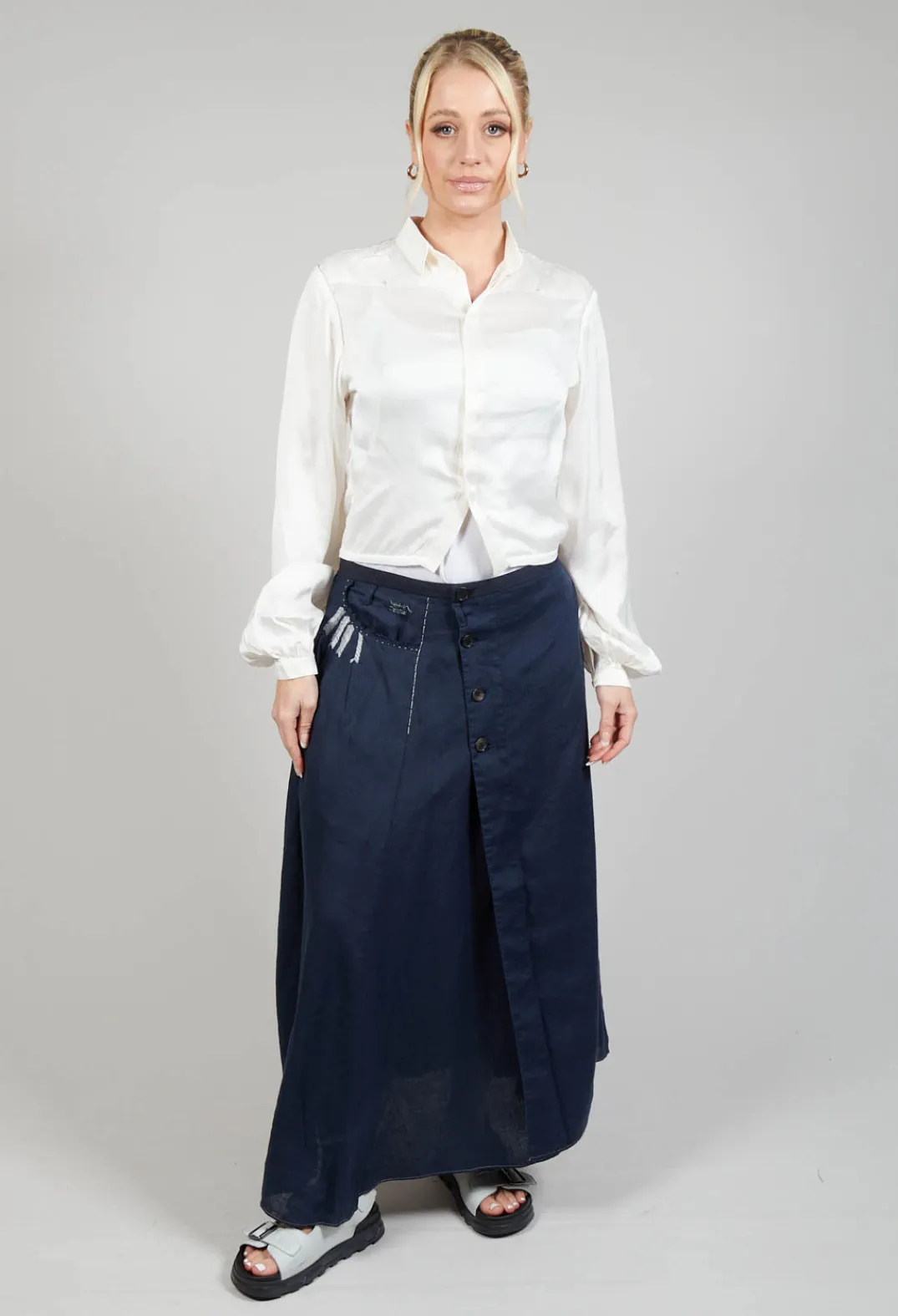 Umit Unal Shirts & Blouses^Silk Cropped Shirt in Original White