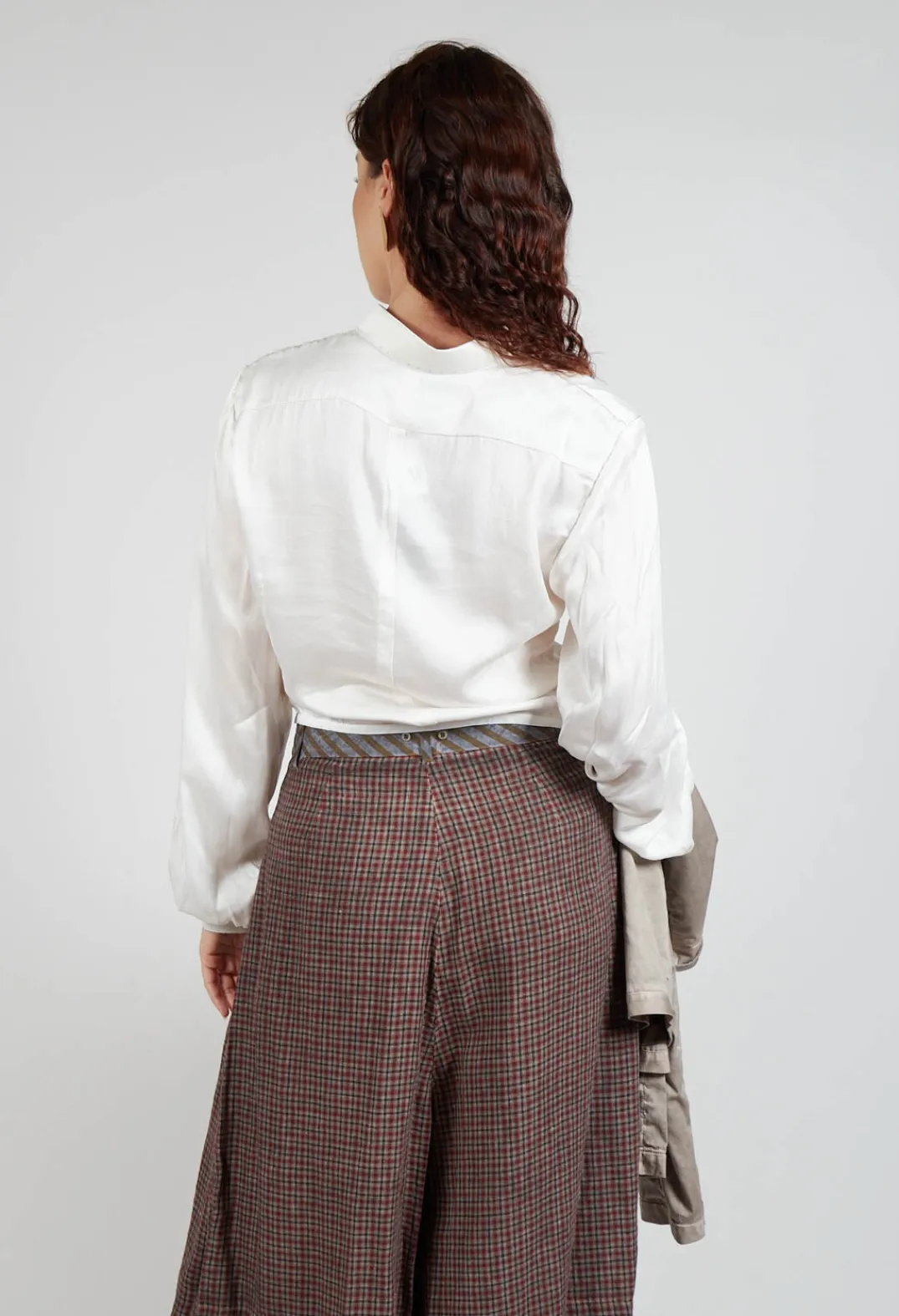 Umit Unal Shirts & Blouses^Silk Cropped Shirt in Original White