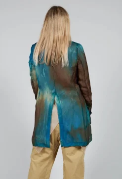 Masnada Jackets^Silk Lightweight Blazer in Petrol Print