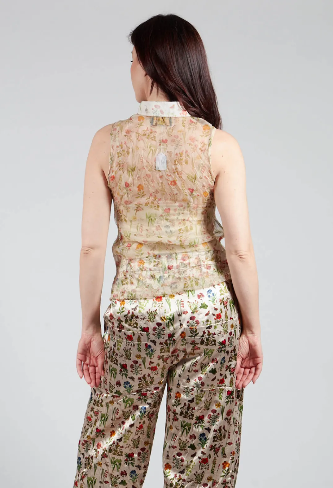 Aleksandr Manamis Tops^Silk Pleat Top in Petite Fleurs