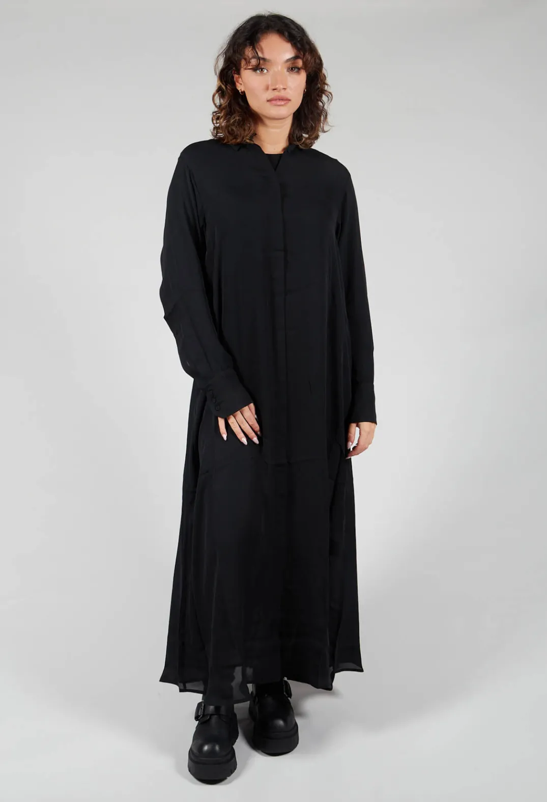 Isabel Benenato Shirts & Blouses^Silk Shirt Dress in Black