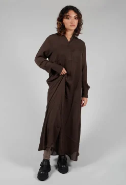 Isabel Benenato Shirts & Blouses^Silk Shirt Dress in Darkwood