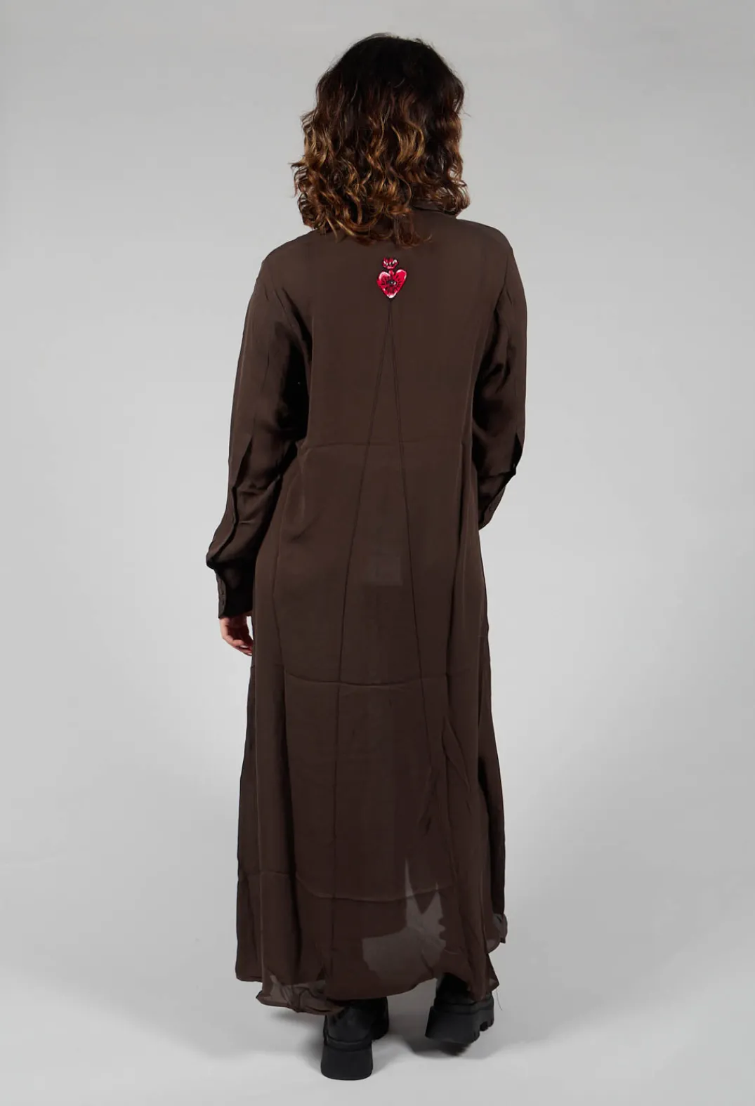 Isabel Benenato Shirts & Blouses^Silk Shirt Dress in Darkwood