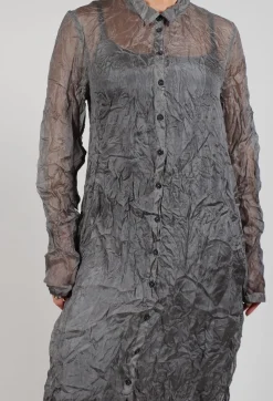 Rundholz Dip Dresses^Silk Shirt Dress in Pencil Cloud