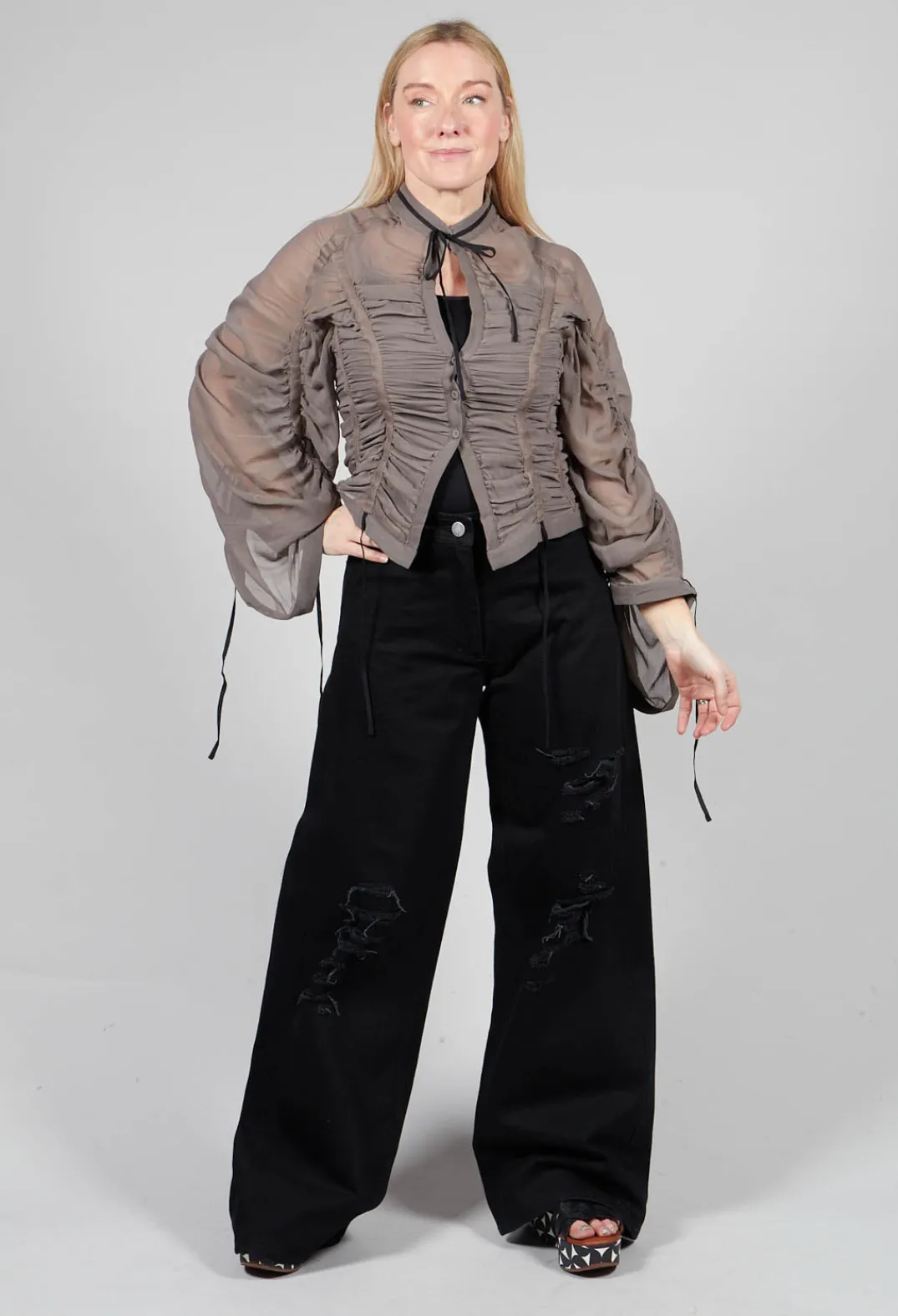 Isabel Benenato Shirts & Blouses^Silk Shirt in Mud