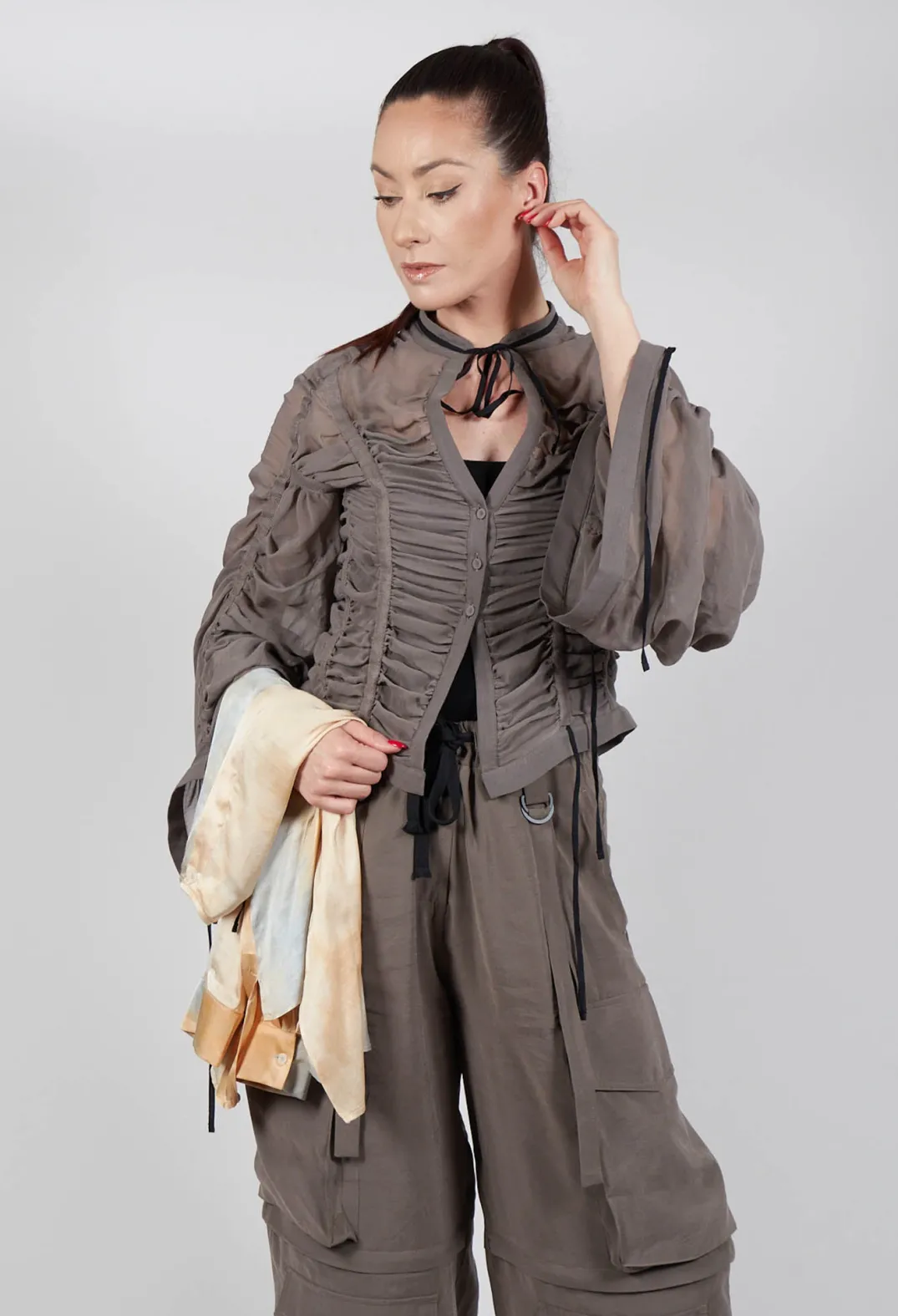 Isabel Benenato Shirts & Blouses^Silk Shirt in Mud