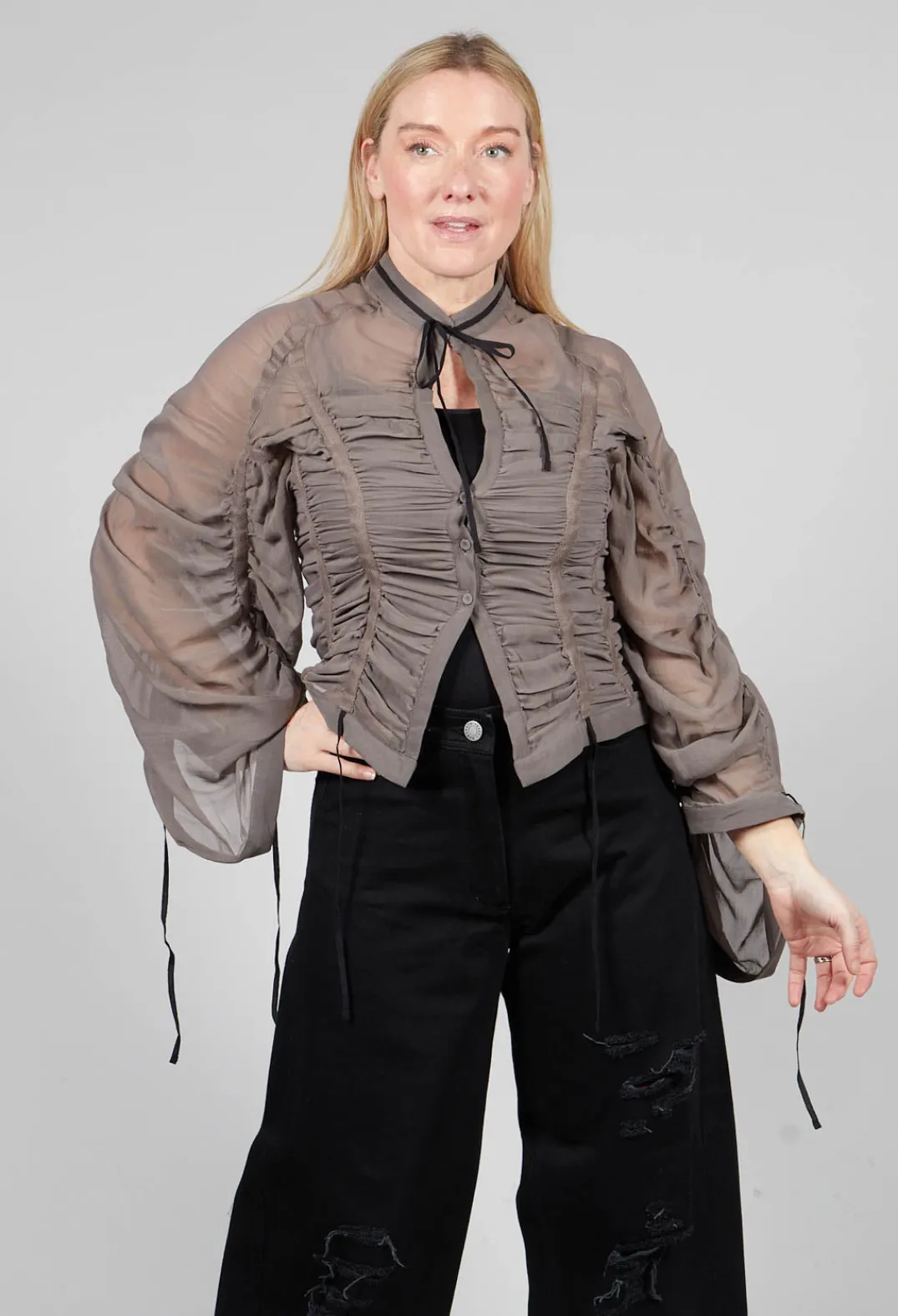 Isabel Benenato Shirts & Blouses^Silk Shirt in Mud