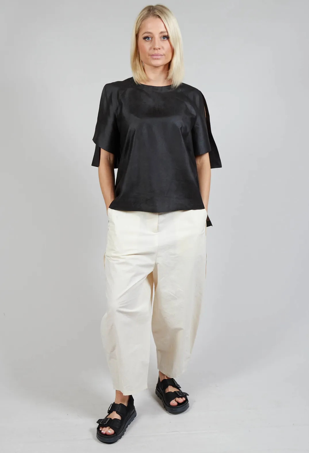 SOH Shirts & Blouses^Silk Slit Blouse in Mud Dyeing