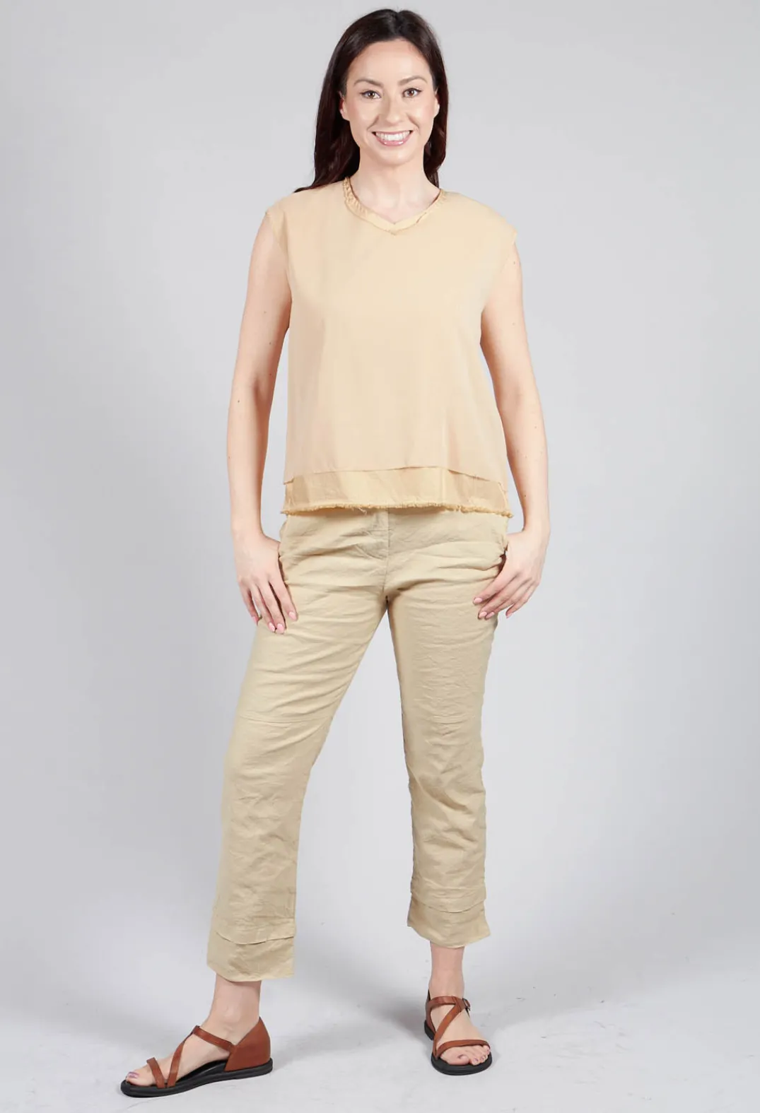 Aequamente Tops^Silk Vest Top in Juta