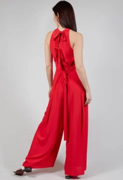 Beatrice B Jumpsuits^Silk-Blend Crepe Jumpsuit in Red