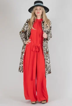 Beatrice B Jumpsuits^Silk-Blend Crepe Jumpsuit in Red