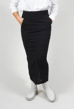 Un-namable Skirts^Silky Slim Skirt with Split in Black