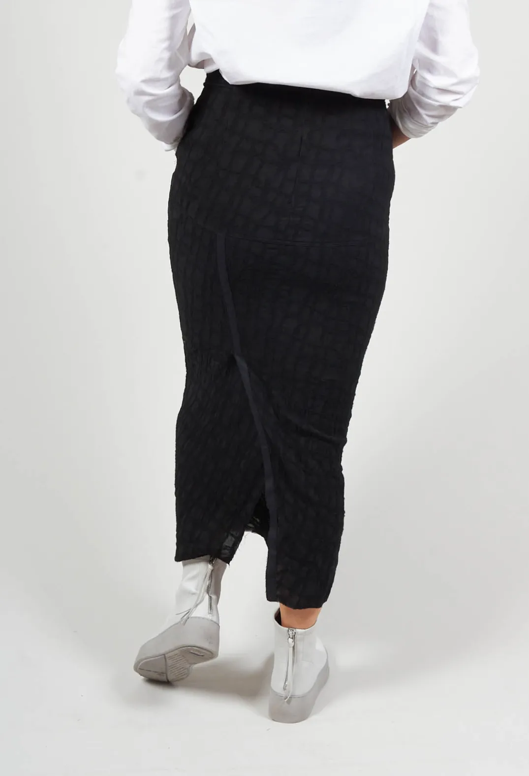 Un-namable Skirts^Silky Slim Skirt with Split in Black