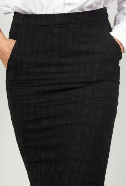 Un-namable Skirts^Silky Slim Skirt with Split in Black