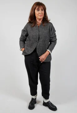 Marc Point Jackets^Single Button Herringbone Blazer in Grey