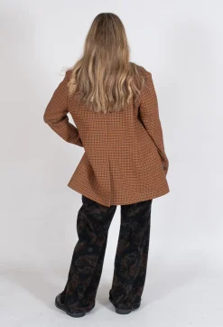 Beatrice B Jackets^Single-Breasted Houndstooth Jacket in Orange Print