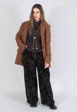Beatrice B Jackets^Single-Breasted Houndstooth Jacket in Orange Print